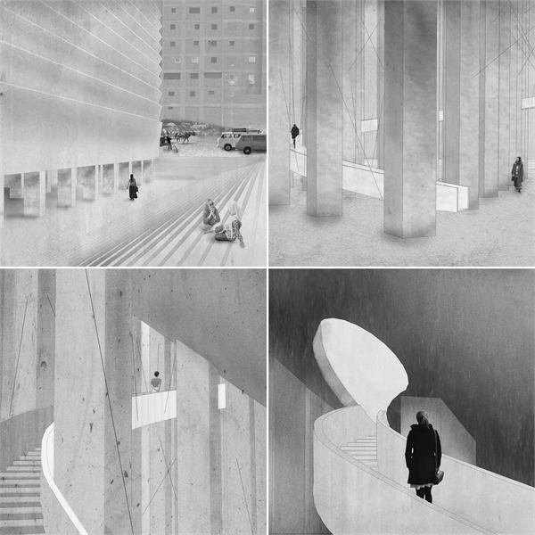 Image 3: four interior views.